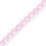 Perline sfaccettate tonde 6 mm rosa chiaro