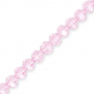 Perline sfaccettate tonde 8 mm rosa chiaro