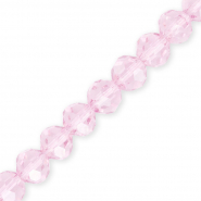 Perline sfaccettate tonde 10 mm rosa chiaro