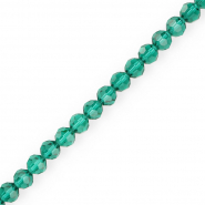 Perline sfaccettate tonde 6 mm verde ottanio