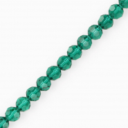 Perline sfaccettate tonde 8 mm verde ottanio