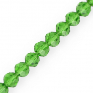 Perline sfaccettate tonde 10 mm verde erba