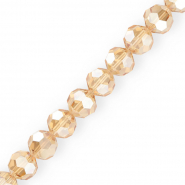 Perline sfaccettate tonde 16 mm beige-effetto perlato