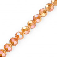 Perline sfaccettate tonde 14 mm cognac-rivestimento AB