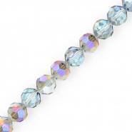 Perline sfaccettate tonde 14 mm argento-rivestimento AB