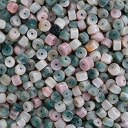 Perline di pietra naturale Quarzo a dischetto 4x2mm multicolore verde