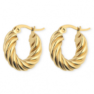BY31® Orecchini in acciaio inossidabil a cerchio spirale oro