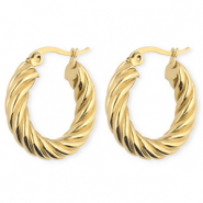 BY31® Orecchini in acciaio inossidabil a cerchio spirale oro