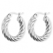 BY31® Orecchini in acciaio inossidabil a cerchio spirale argento