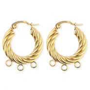 BY31® Componenti in acciaio inossidabile orecchini spirale con 3 anellini oro