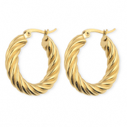 BY31® Orecchini in acciaio inossidabil a cerchio spirale oro