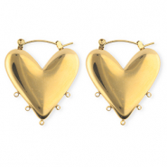 BY31® Componenti in acciaio inossidabile orecchini cuore con 5 anellini oro