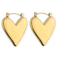 BY31® Orecchini in acciaio inossidabil a cerchio cuore oro
