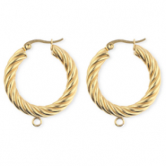 BY31® Componenti in acciaio inossidabile orecchini spirale con anellino oro