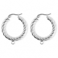 BY31® Componenti in acciaio inossidabile orecchini spirale con anellino argento