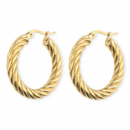 BY31® Orecchini in acciaio inossidabil a cerchio spirale oro
