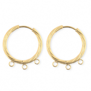 BY31® Componenti in acciaio inossidabile orecchini spirale con 3 anellini oro