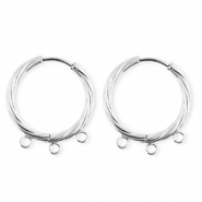 BY31® Componenti in acciaio inossidabile orecchini spirale con 3 anellini argento