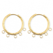 BY31® Componenti in acciaio inossidabile orecchini spirale con 5 anellini oro