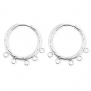 BY31® Componenti in acciaio inossidabile orecchini spirale con 5 anellini argento