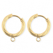 BY31® Componenti in acciaio inossidabile orecchini spirale con anellino oro
