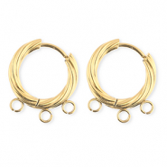 BY31® Componenti in acciaio inossidabile orecchini spirale con 3 anellini oro