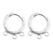 BY31® Componenti in acciaio inossidabile orecchini spirale con 3 anellini argento