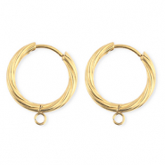 BY31® Componenti in acciaio inossidabile orecchini spirale con anellino oro
