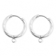 BY31® Componenti in acciaio inossidabile orecchini spirale con anellino argento