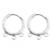 BY31® Componenti in acciaio inossidabile orecchini spirale con 3 anellini argento
