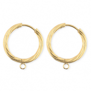 BY31® Componenti in acciaio inossidabile orecchini spirale con anellino oro