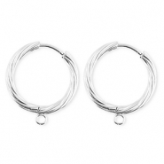 BY31® Componenti in acciaio inossidabile orecchini spirale con anellino argento
