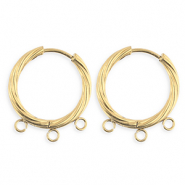 BY31® Componenti in acciaio inossidabile orecchini spirale con 3 anellini oro