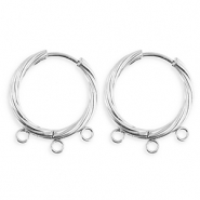 BY31® Componenti in acciaio inossidabile orecchini spirale con 3 anellini argento