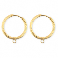 BY31® Componenti in acciaio inossidabile orecchini spirale con anellino oro