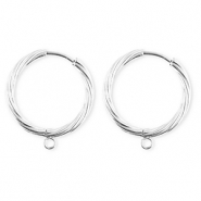 BY31® Componenti in acciaio inossidabile orecchini spirale con anellino argento