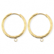 BY31® Componenti in acciaio inossidabile orecchini spirale con anellino oro