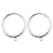BY31® Componenti in acciaio inossidabile orecchini spirale con anellino argento