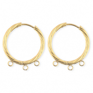 BY31® Componenti in acciaio inossidabile orecchini spirale con 3 anellini oro