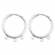 BY31® Componenti in acciaio inossidabile orecchini spirale con 3 anellini argento