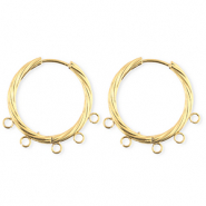 BY31® Componenti in acciaio inossidabile orecchini spirale con 5 anellini oro