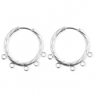 BY31® Componenti in acciaio inossidabile orecchini spirale con 5 anellini argento