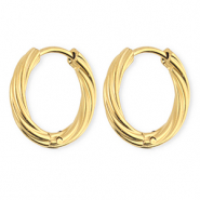 BY31® Orecchini in acciaio inossidabil a cerchio spirale oro