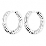 BY31® Orecchini in acciaio inossidabil a cerchio spirale argento