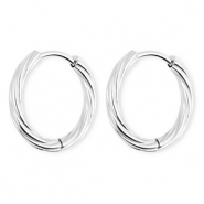 BY31® Orecchini in acciaio inossidabil a cerchio spirale argento