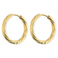 BY31® Orecchini in acciaio inossidabil a cerchio spirale oro