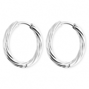 BY31® Orecchini in acciaio inossidabil a cerchio spirale argento