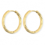 BY31® Orecchini in acciaio inossidabil a cerchio spirale oro