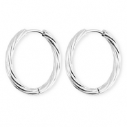 BY31® Orecchini in acciaio inossidabil a cerchio spirale argento