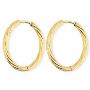 BY31® Orecchini in acciaio inossidabil a cerchio spirale oro